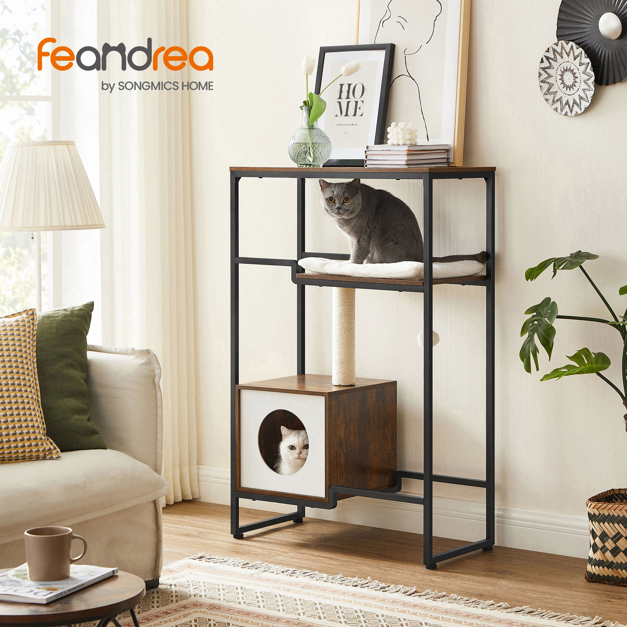 FEANDREA Kratzbäume FEANDREA Katzenbaum 2-in-1-Möbel