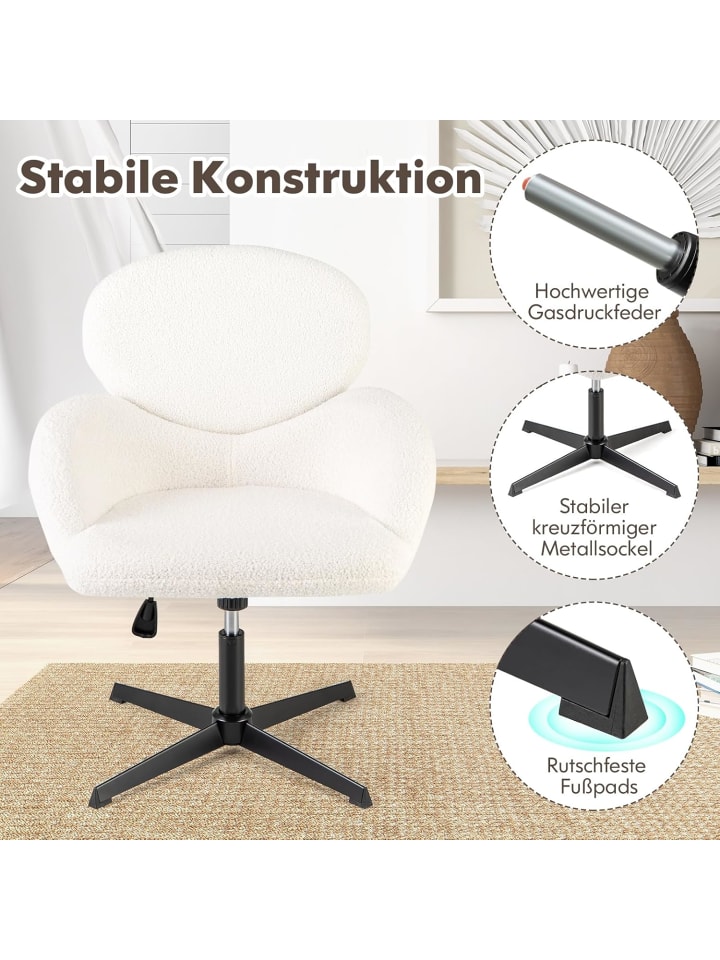 COSTWAY Schreibtischstuhl drehbarer in Weiß günstig kaufen onesize