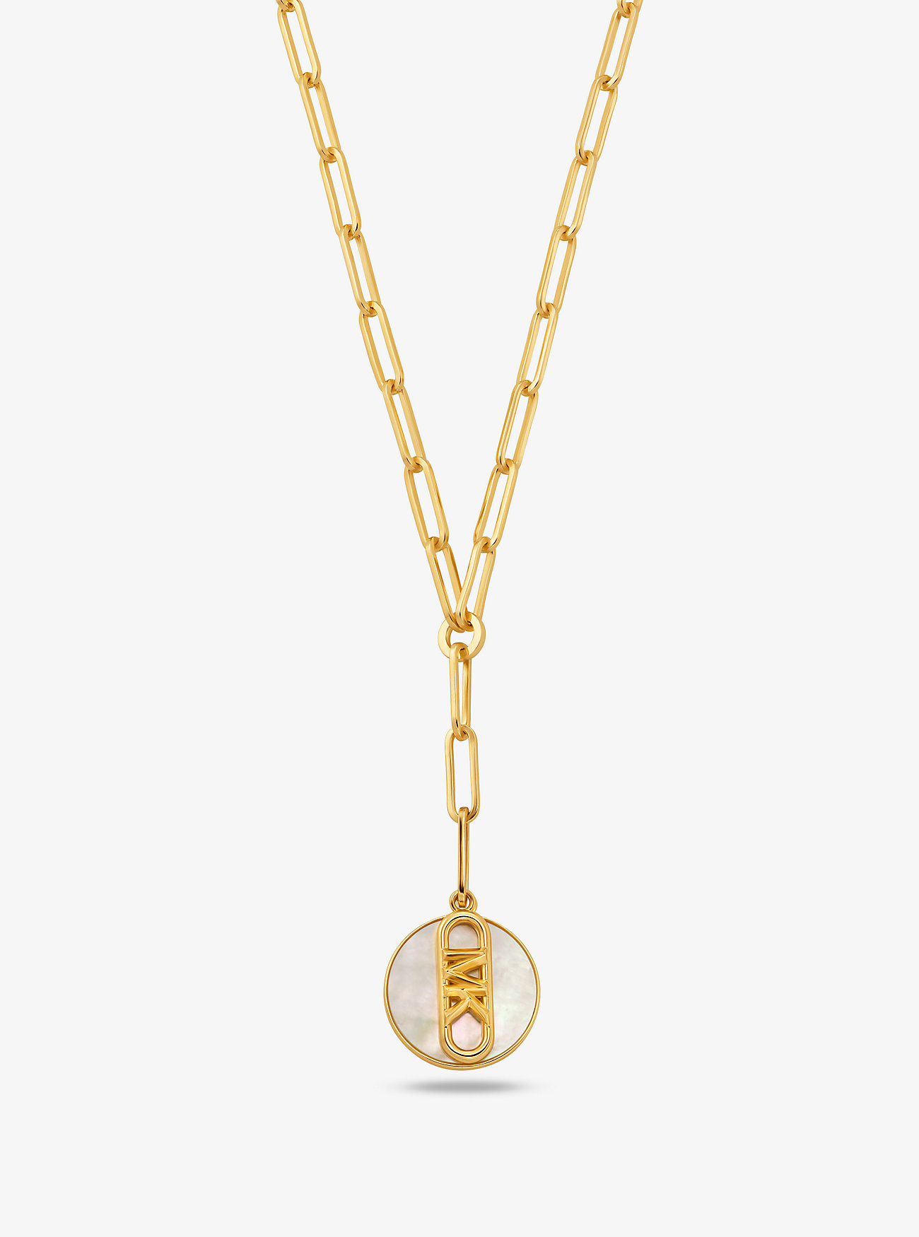 Precious Metal-Plated Brass Empire Chain-Link Necklace - GOLD