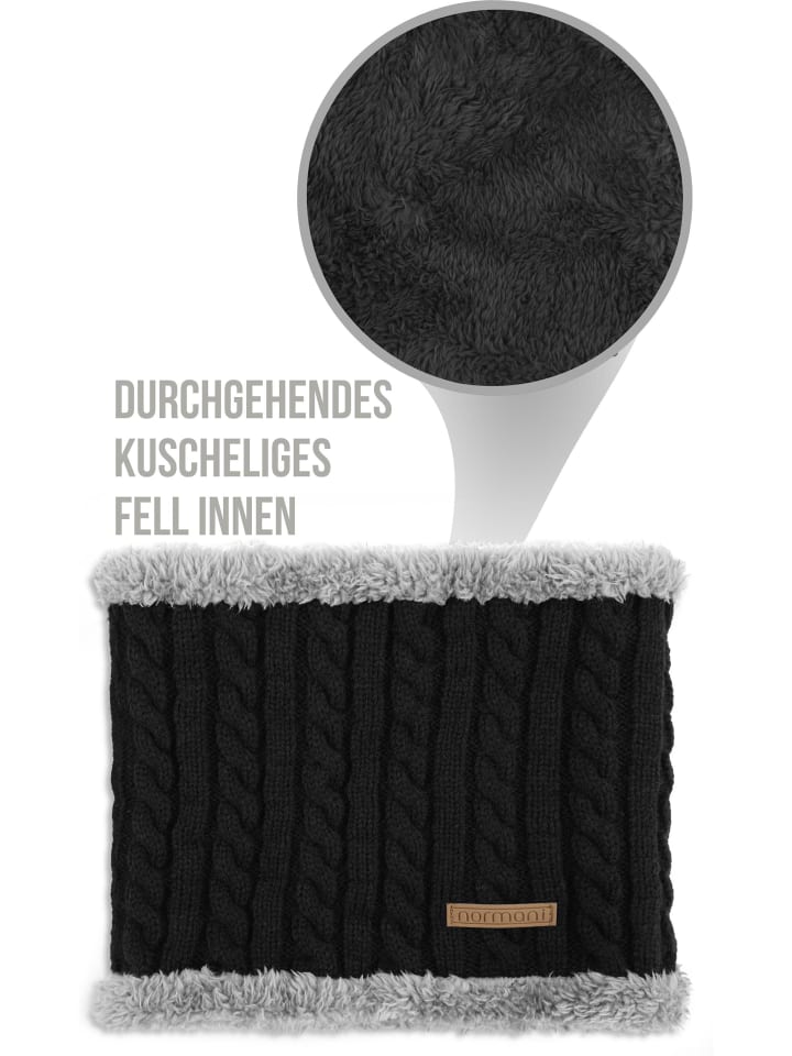 normani Winter-Fellschal Kebili in Schwarz/Grau günstig kaufen onesize