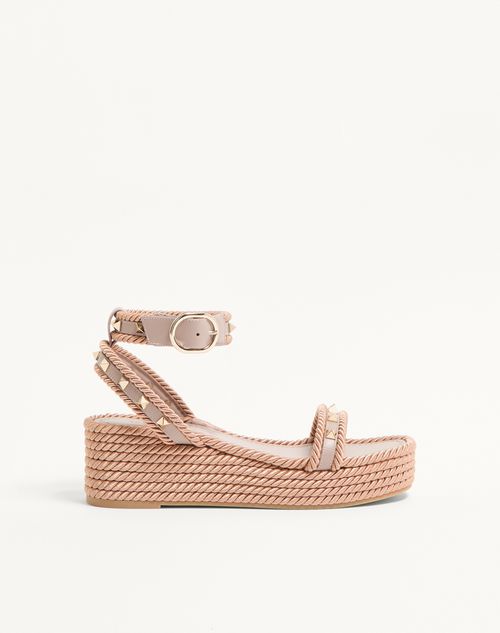 Flatform Rockstud kalveskindssandal 45mm