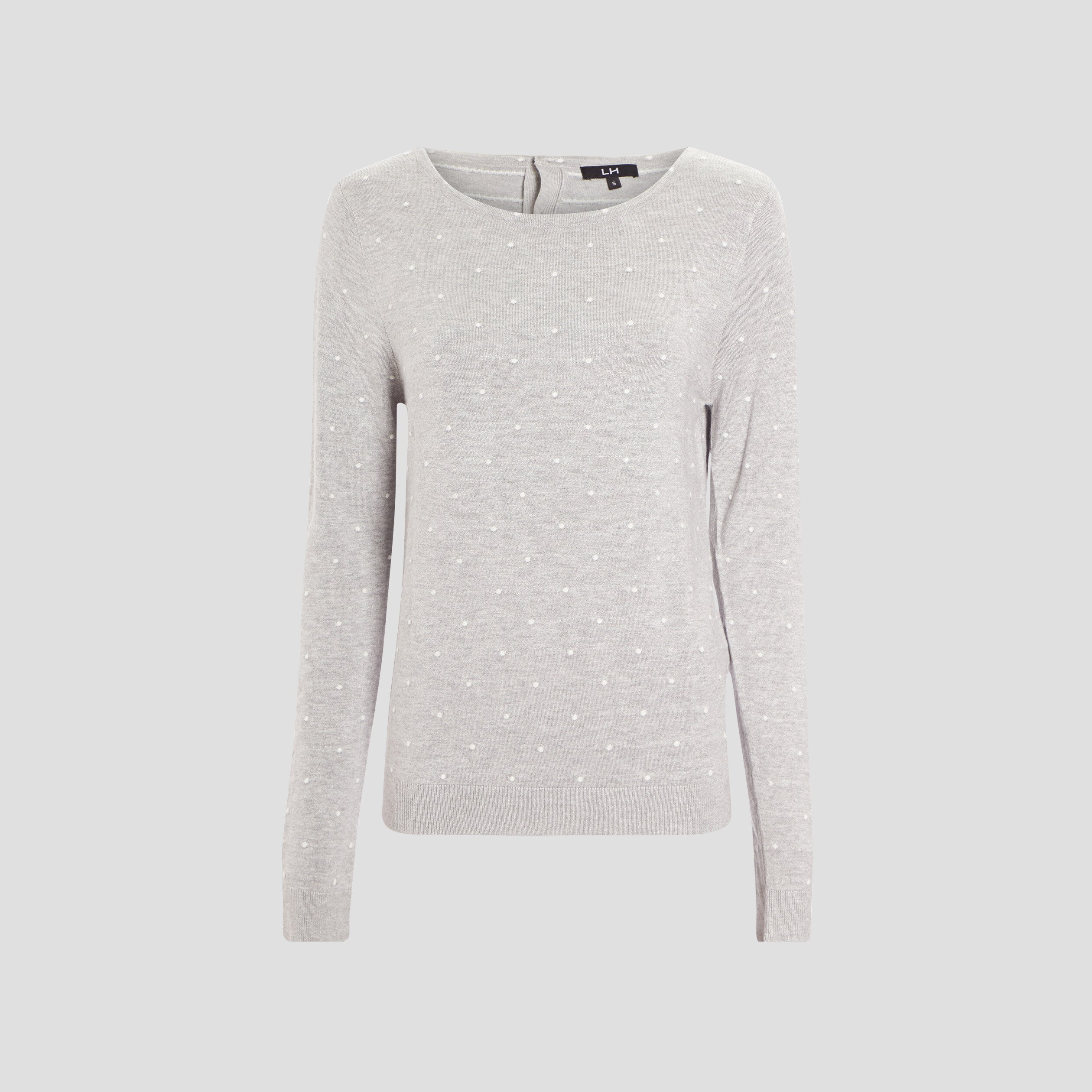 Pull avec col rond gris clair femme | La Halle
