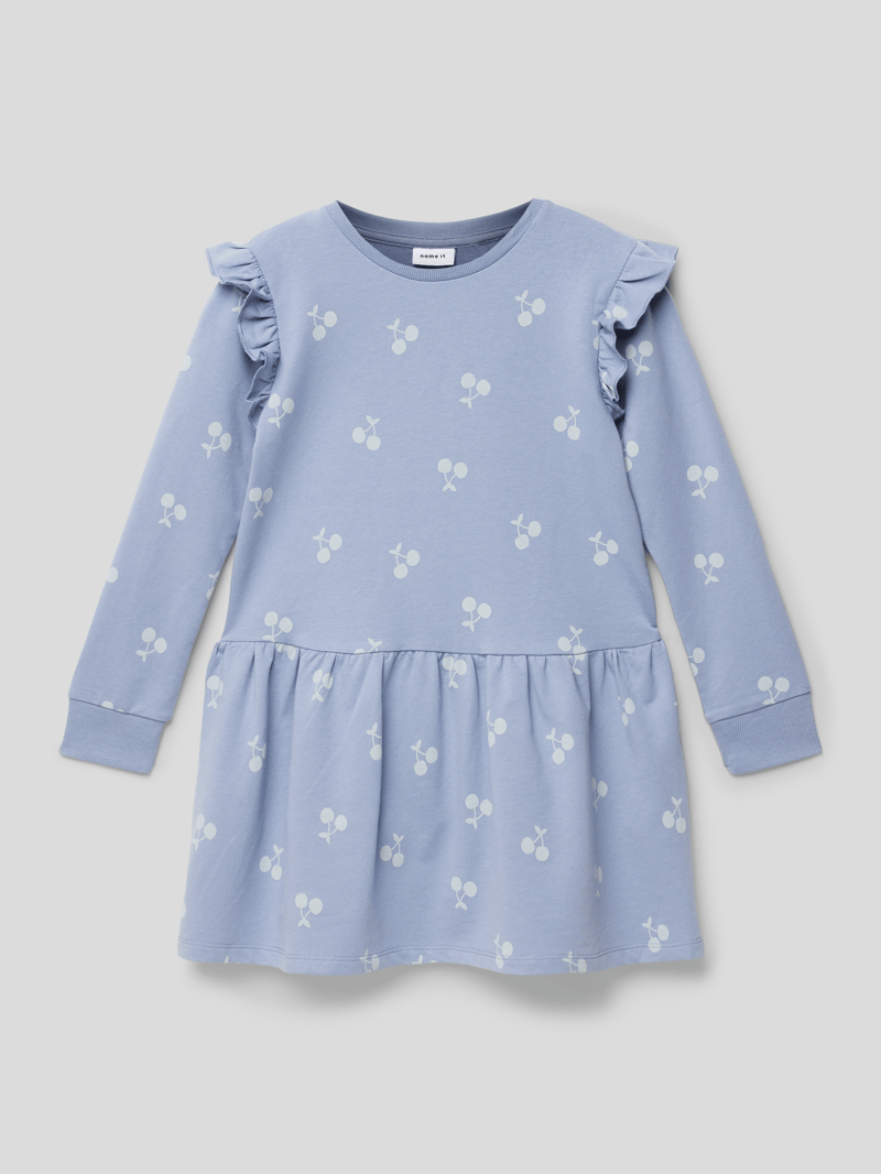 Kleid mit Motiv-Print Modell 'TRINA' in rauchblau