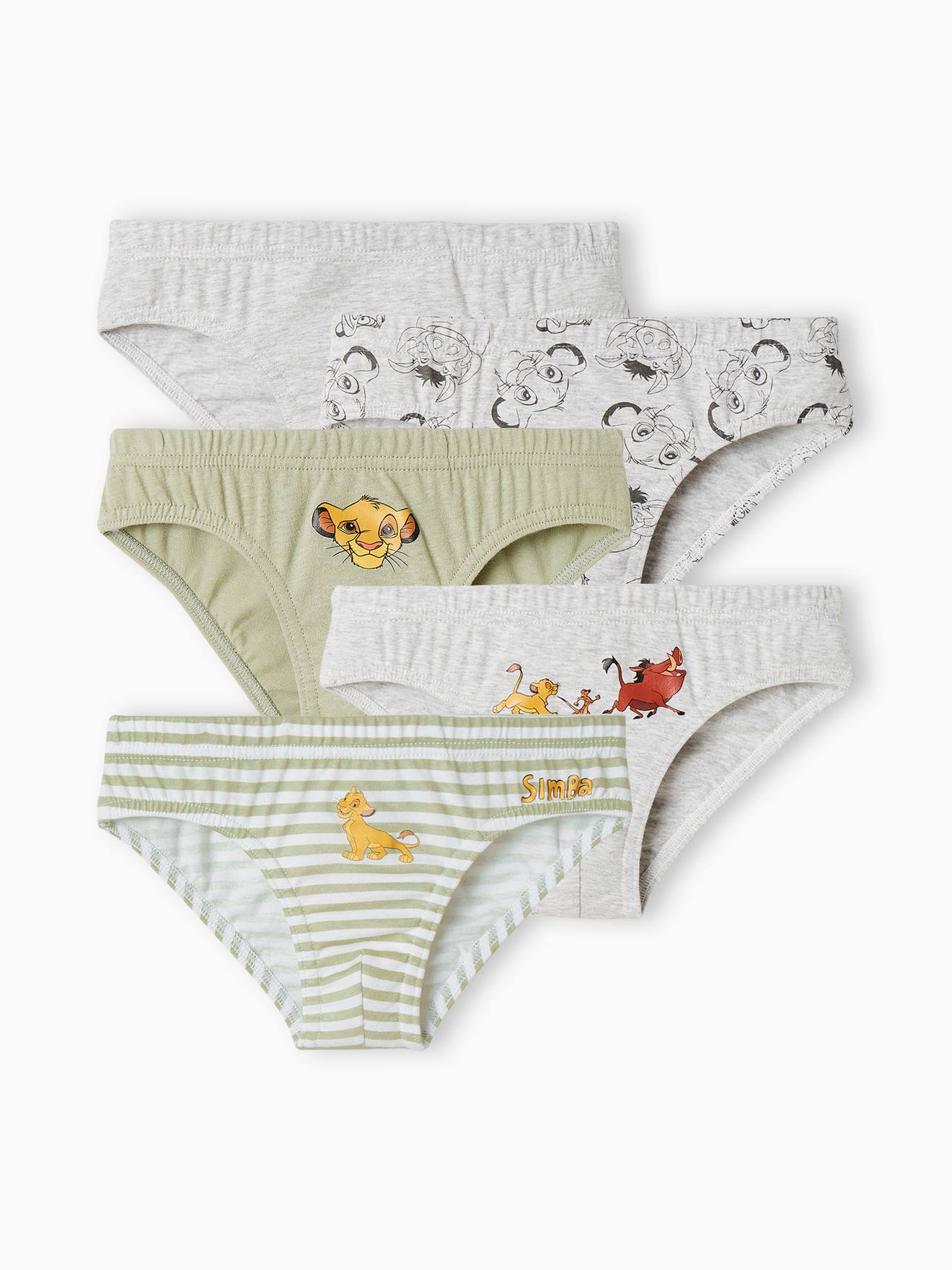 Lot de 5 slips garçon DS® Le Roi Lion vert clair imprime
