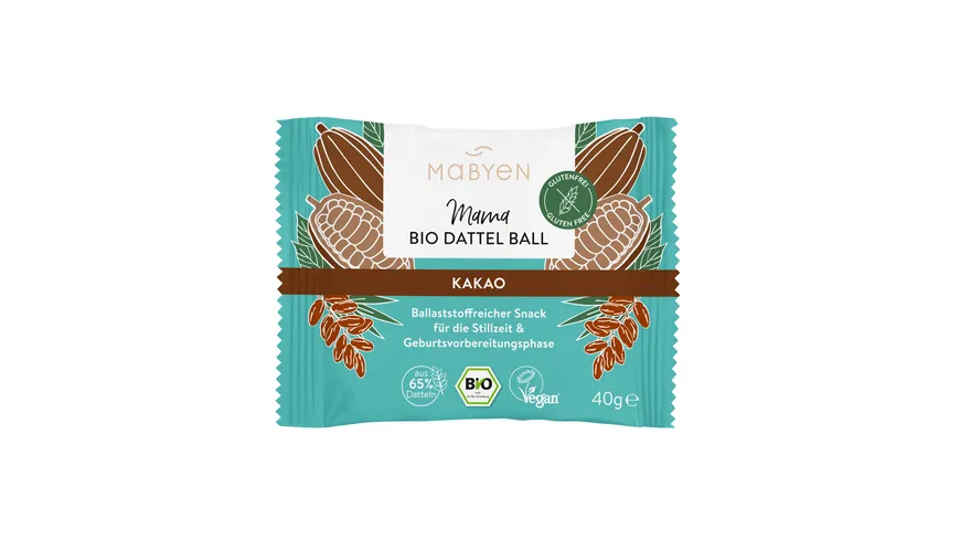 MABYEN Mama Bio Dattel Ball Kakao oder Mango 40 g