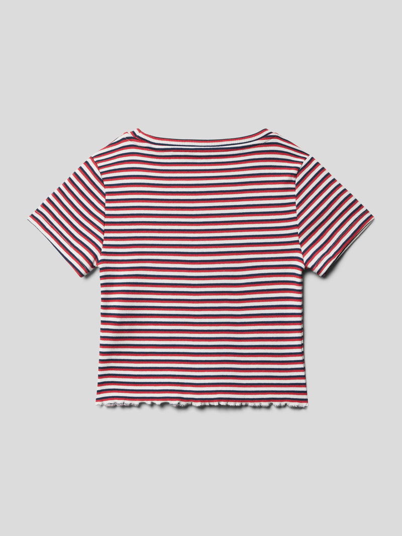 T-Shirt mit Streifenmuster Modell 'NAZAIRE' in offwhite