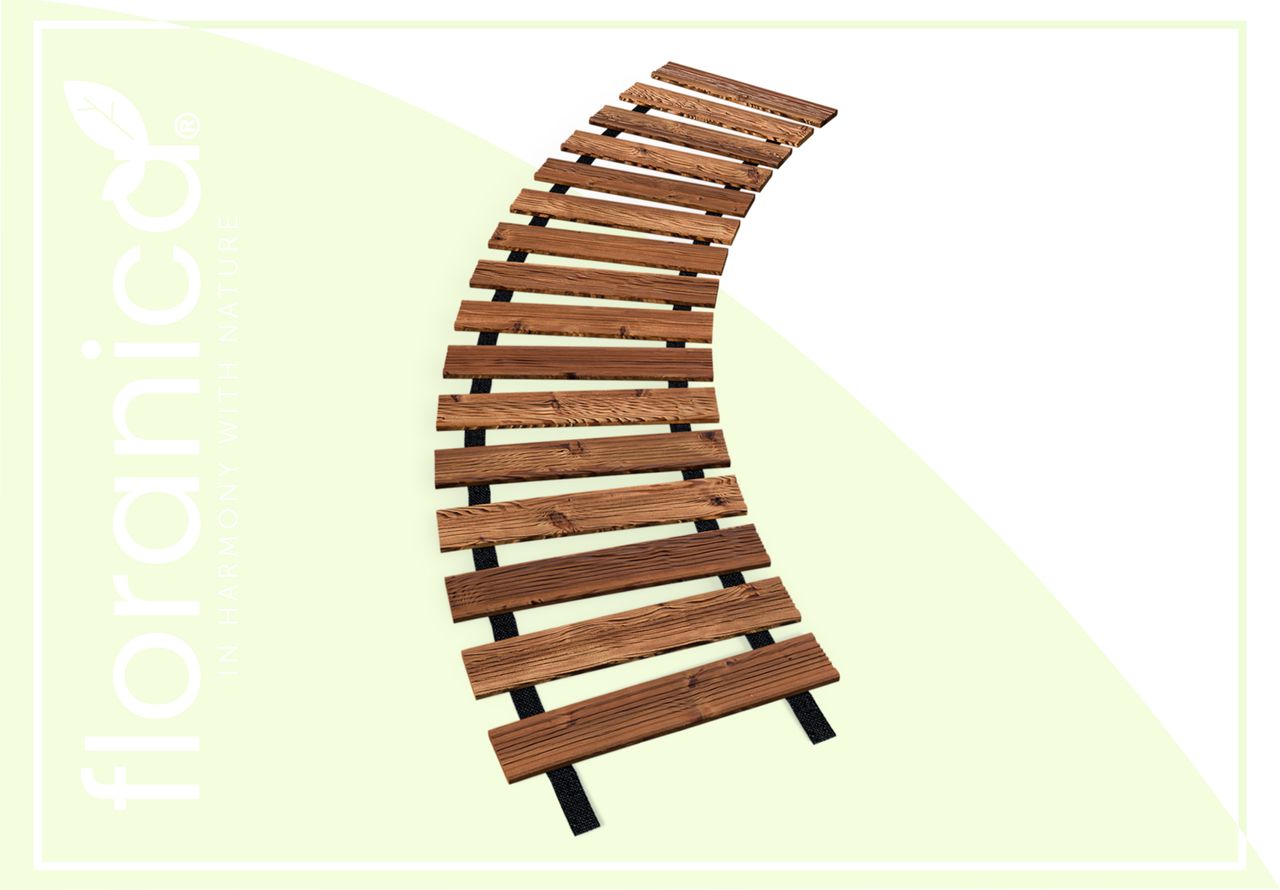 Pemicont Floranica Gartenweg Rollweg Garten Holz Holzweg Lärchenholz Gartenrollwege Trittstein für garten gehwegplatten gartenplatten balkon
