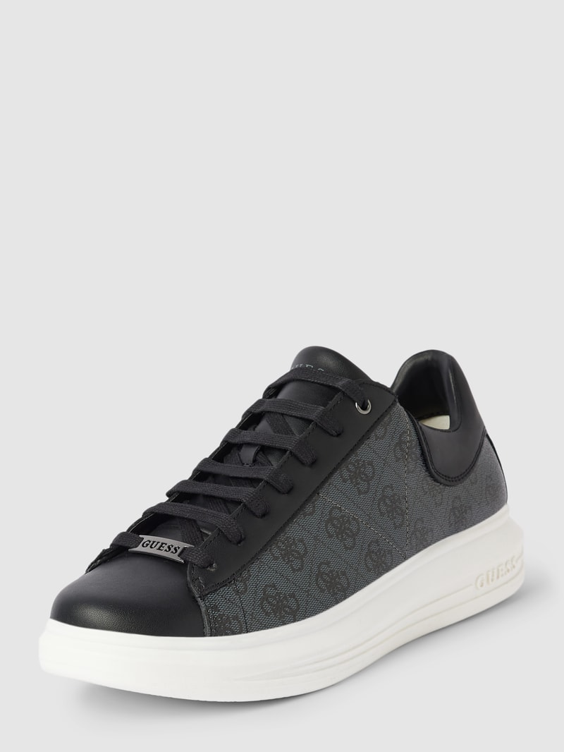 Sneaker mit Allover-Logo-Print Modell 'VIBO' in dunkelgrau