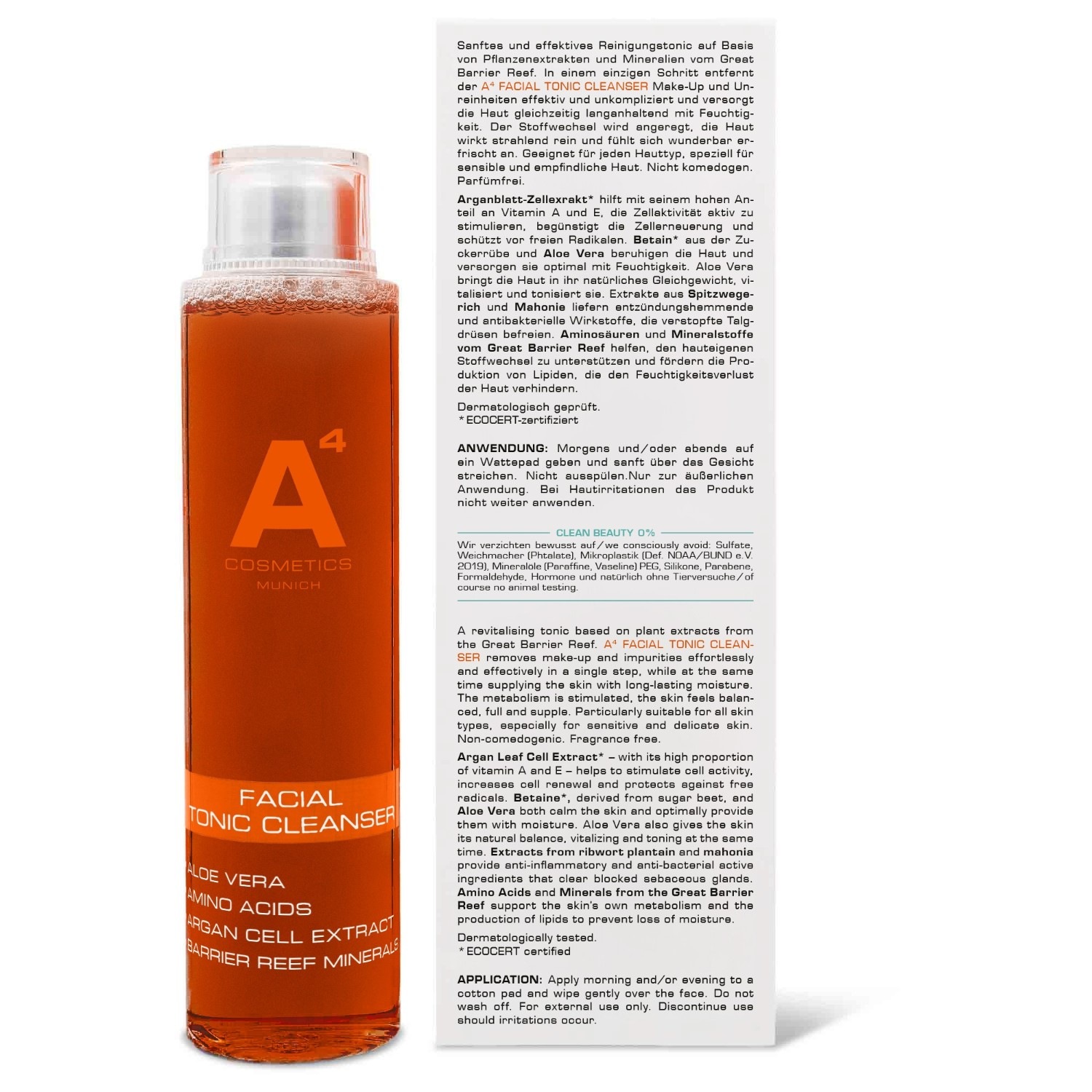 A4 Cosmetics ansiktsrens med tonic