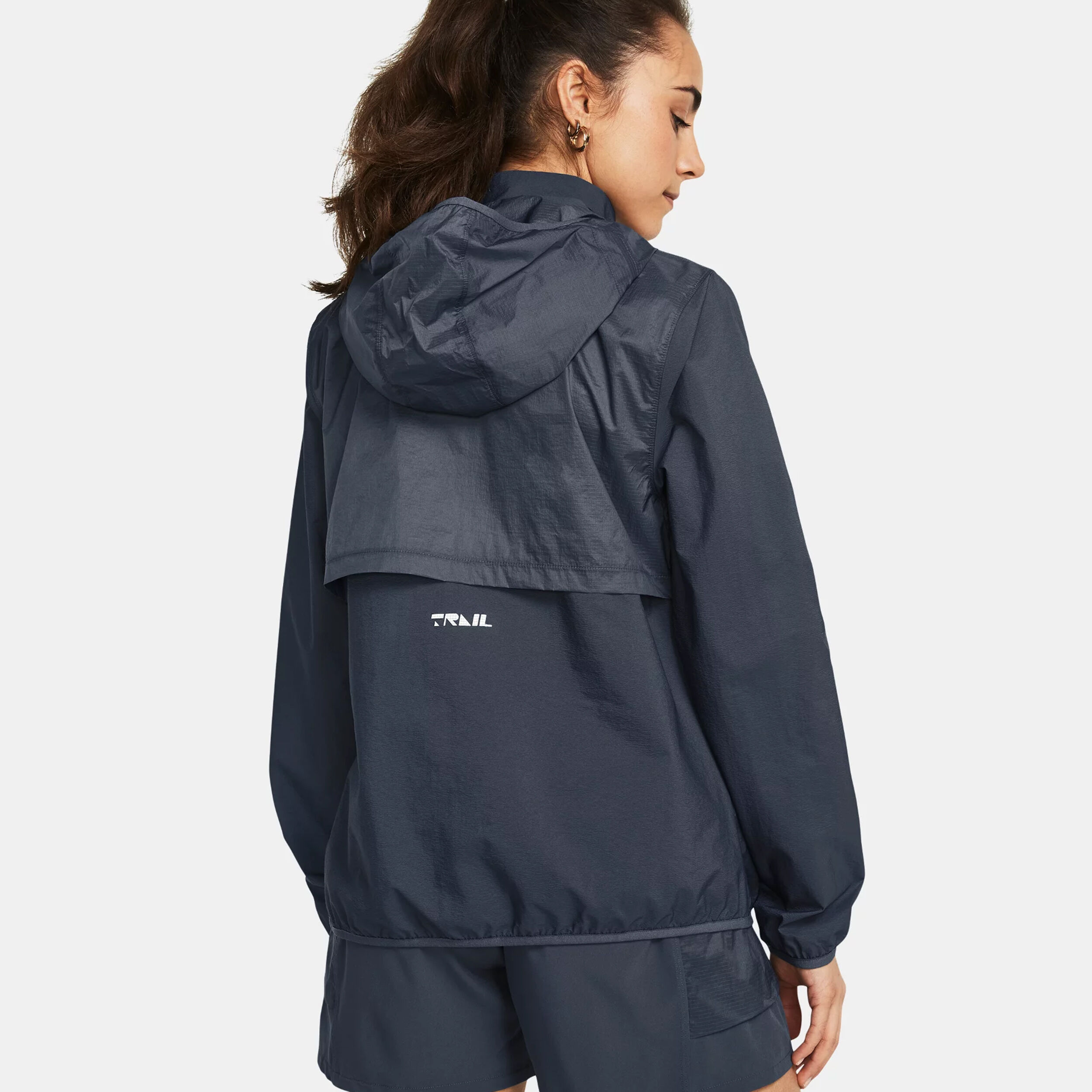 Run Trail Laufjacke Damen - Grau, Grün