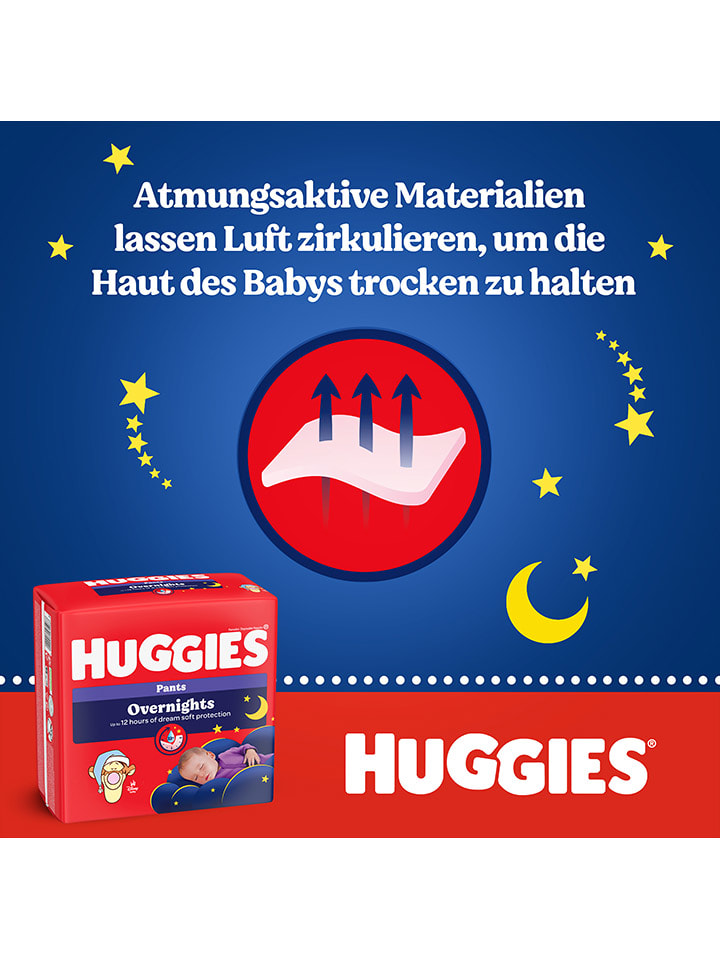 HUGGIES 4er-Set: Overnight-Höschenwindeln Gr. 6, 15-25 kg (4x 22 Stück) günstig kaufen onesize