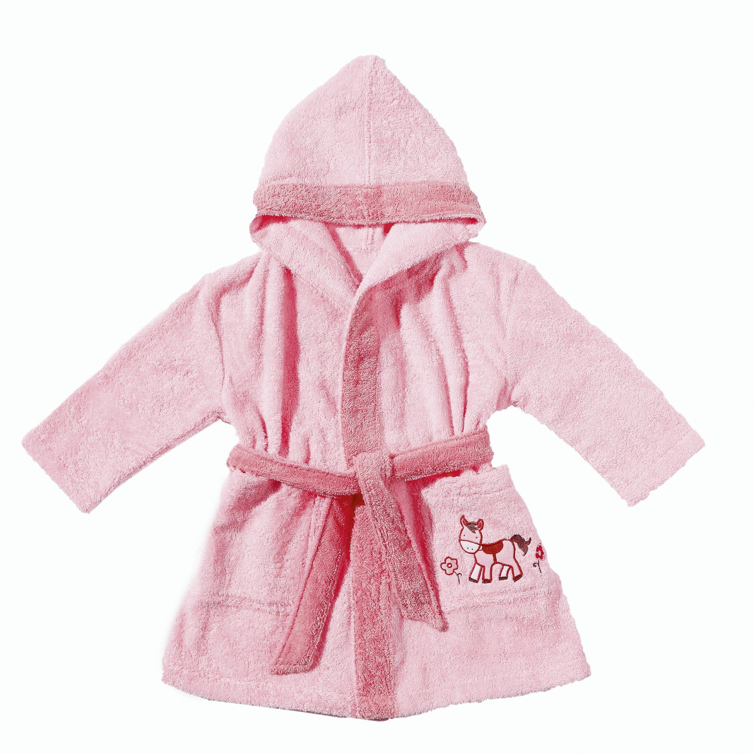 Egeria Babybademantel Pony, Langform, Walkfrottee, Kapuze, Gürtel, mit Kapuze und kleiner Stickerei, Organic Cotton