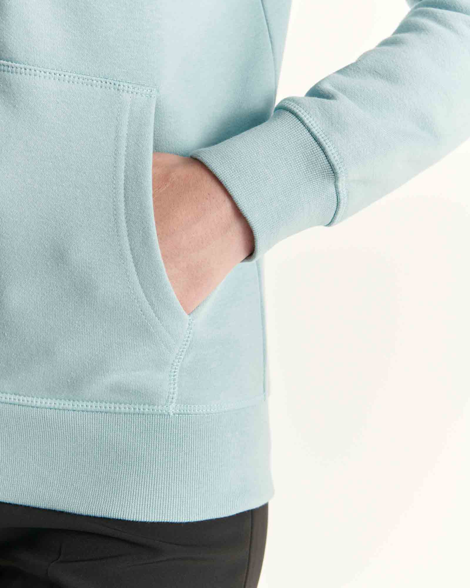 Sweat à capuche en coton biologique Iceberg bleu Oaxaca