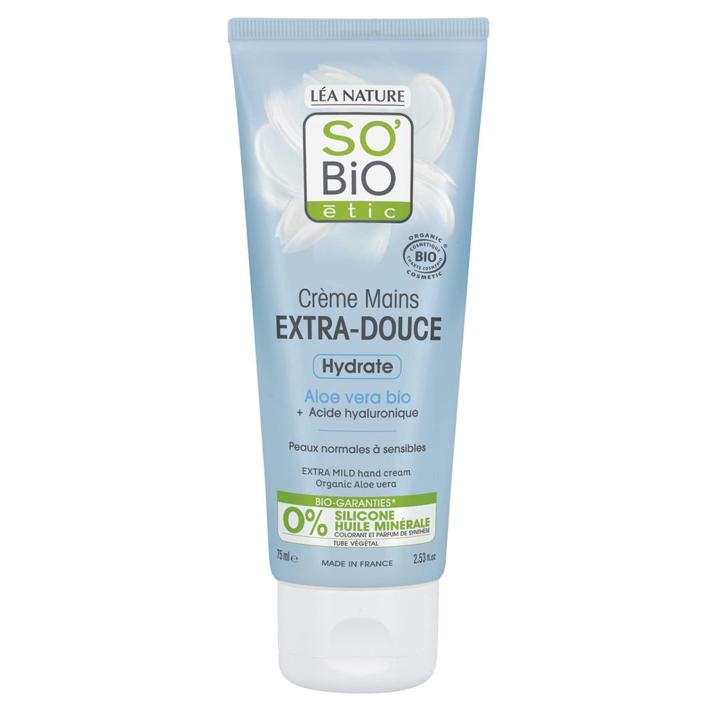 LÉA NATURE SO BiO étic Crème mains extra-douce, hydratante¹, Aloe Vera bio Crème mains