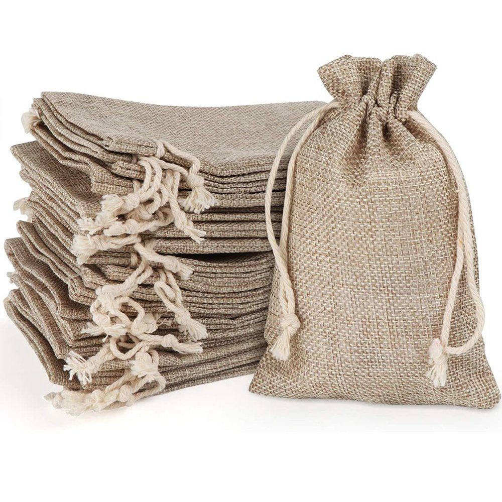 Bedee Aufbewahrungstasche Kordelzugbeutel, Jutebeutel, Geschenkbeutel mit Kordelzug (30-tlg., mit Kordelzug), für Hochzeit, Geburtstag, Geschenk, Weihnachten, Adventskalender