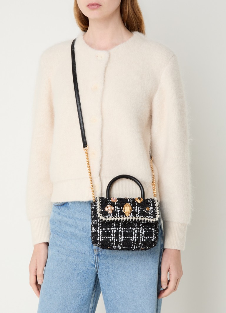Kurt Geiger  Kensington Mini handtas met tweed-look en afneembare schouderriem