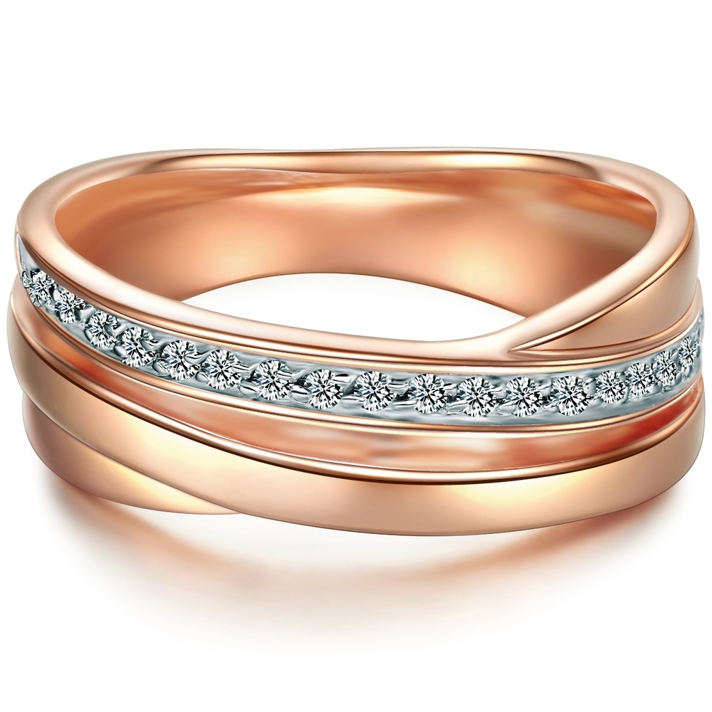 Trilani Bague en argent Argent sterling Oxyde de zirconium (CZ) en Or rose Bague