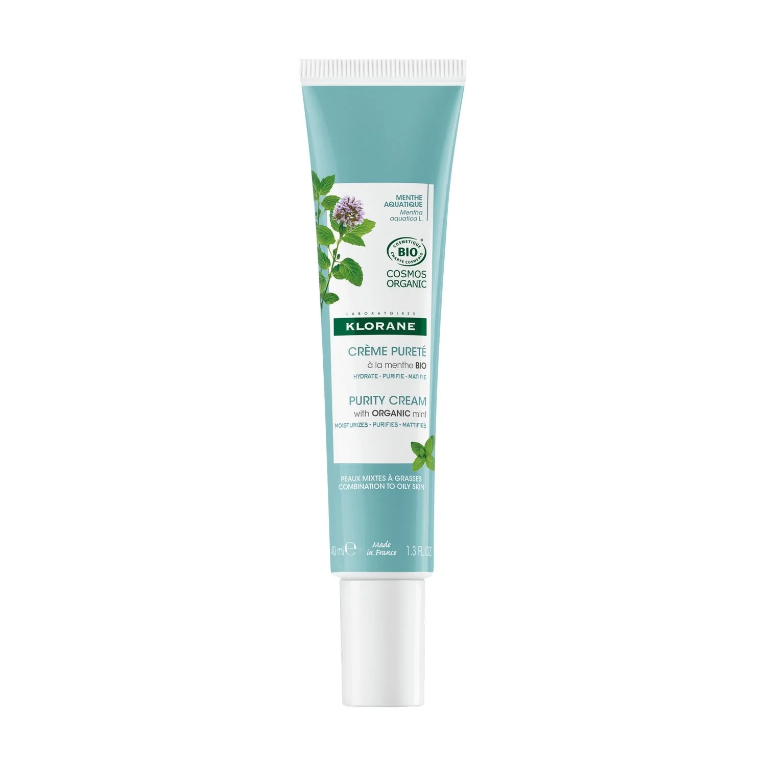 Crema facial purificante de menta acuática con menta orgánica - Tratamiento facial antiimperfecciones de 24 horas