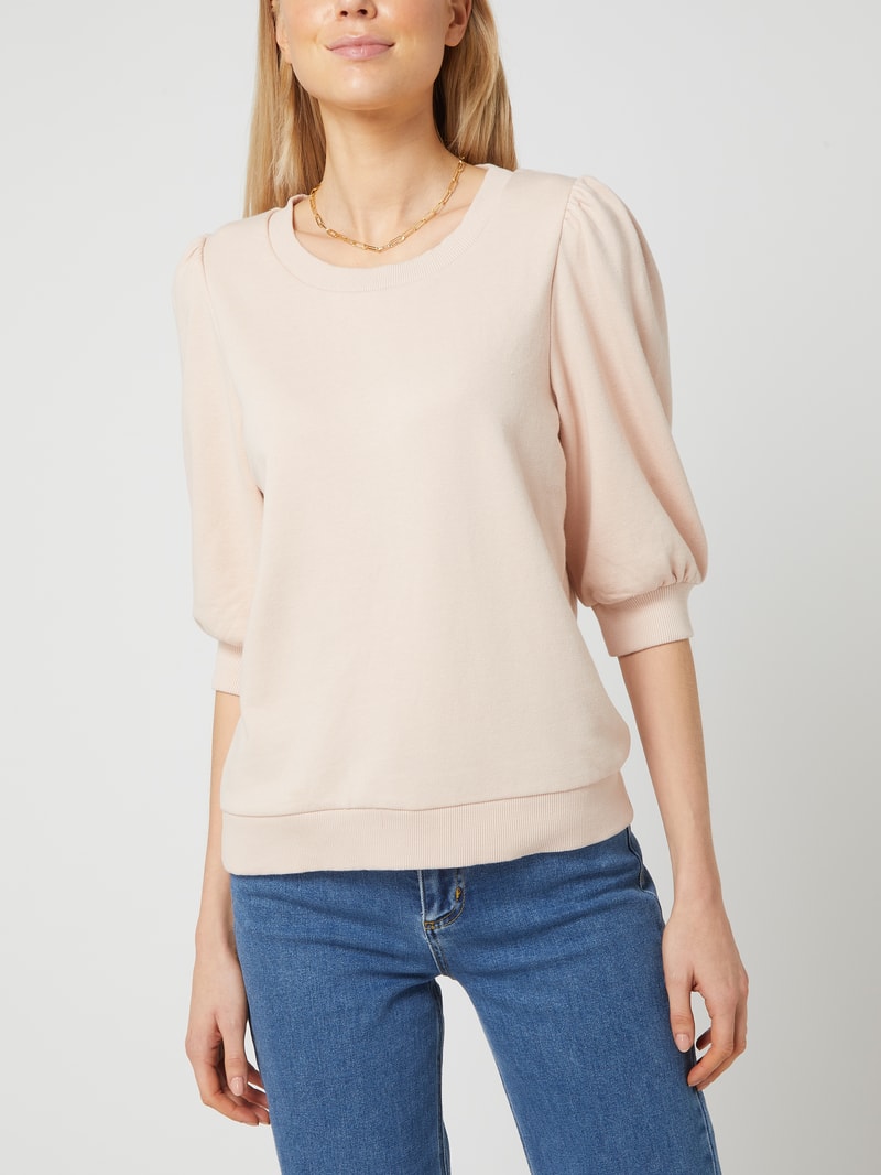 Sweatshirt mit Puffärmeln in hellrosa