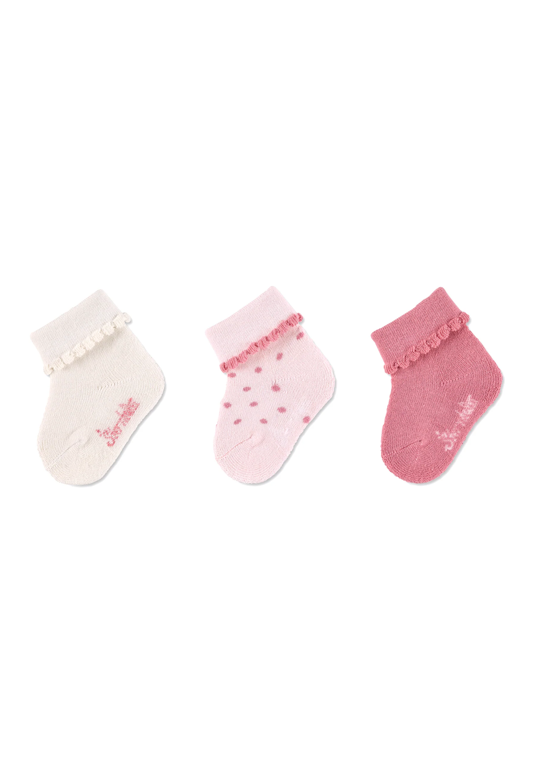 GOTS Babysöckchen 3er-Pack Punkte in Ecru