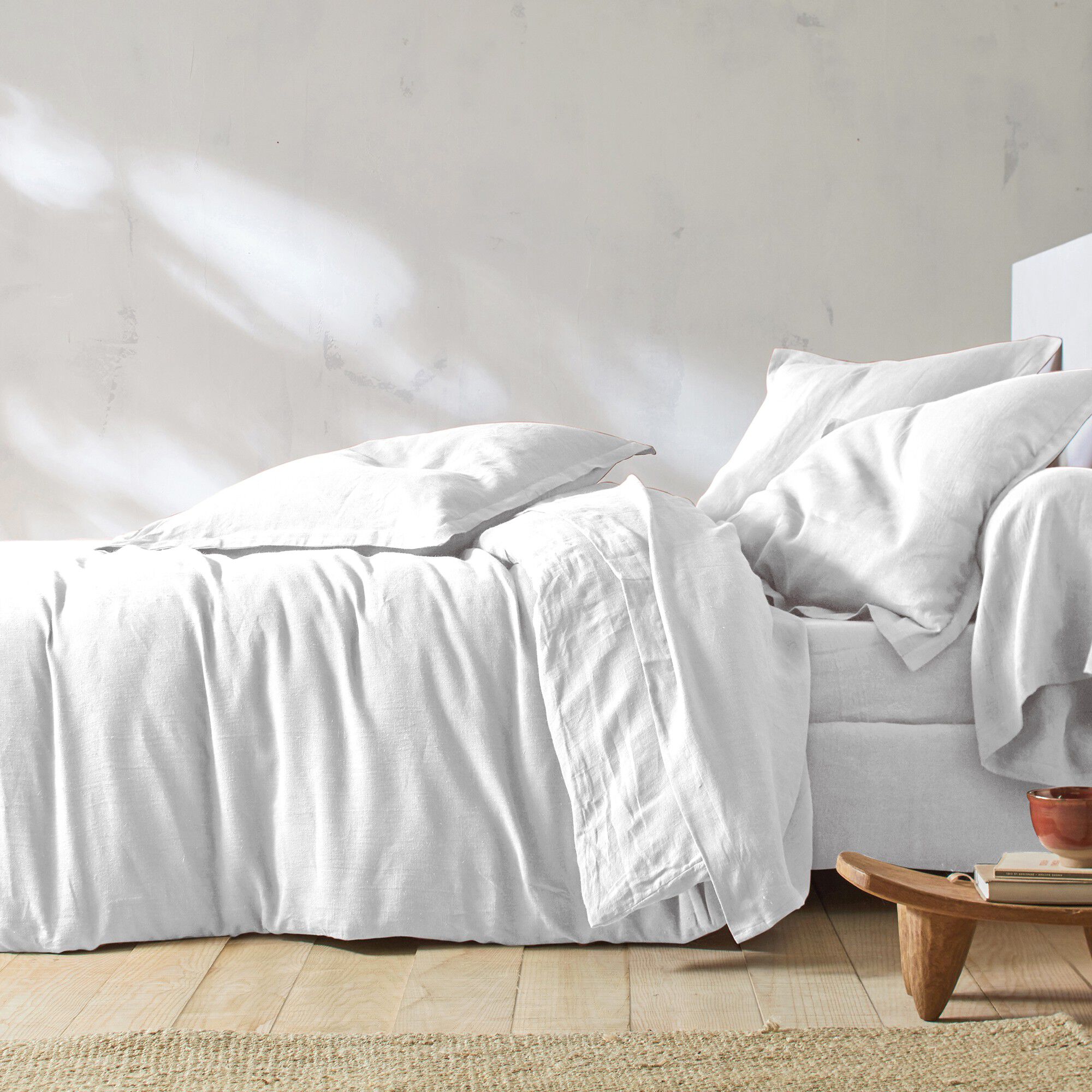 Linge de lit uni lin lavé