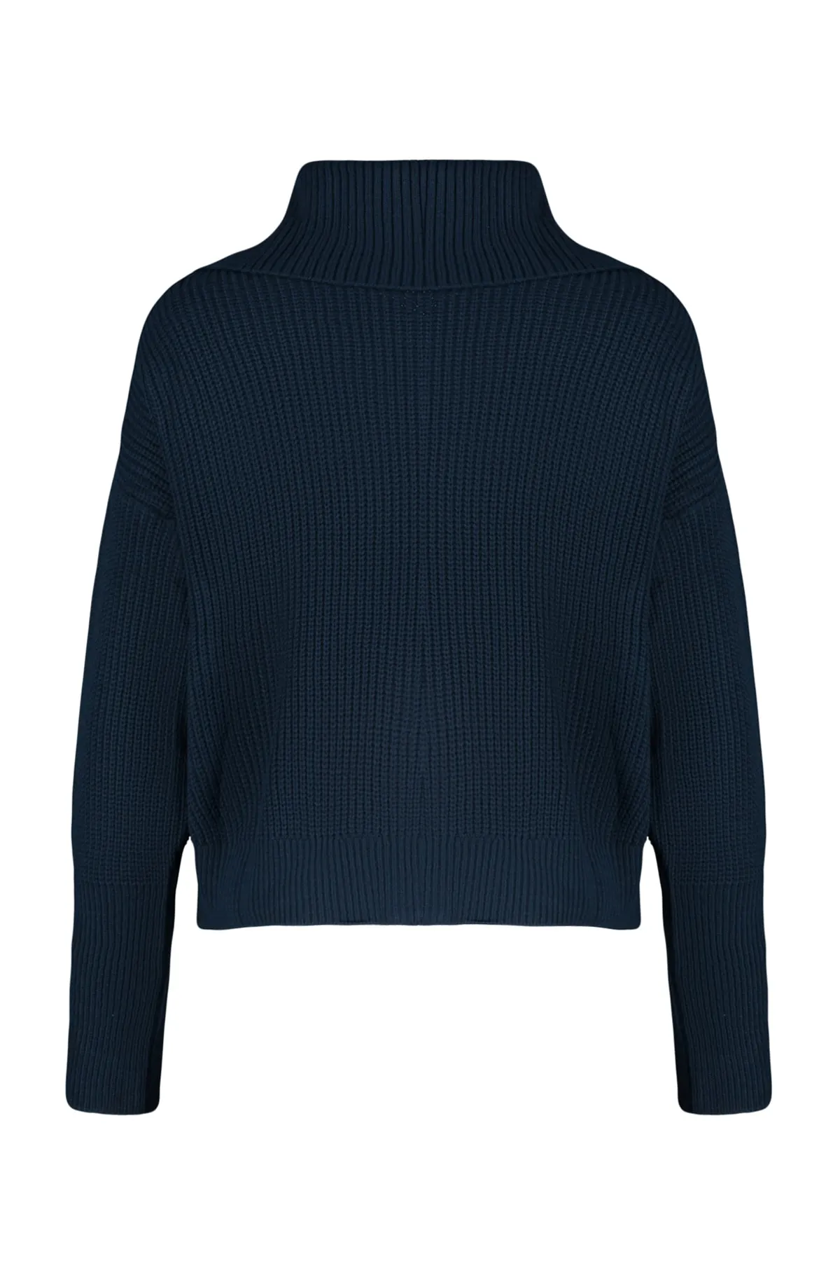 Trendyol Collection  Marineblauer Strick-Cardigan mit Degaje-Kragen und Reißverschluss TWOAW24HI00072