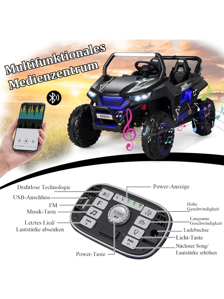 COSTWAY 2 Sitzer Elektroauto in Schwarz günstig kaufen onesize