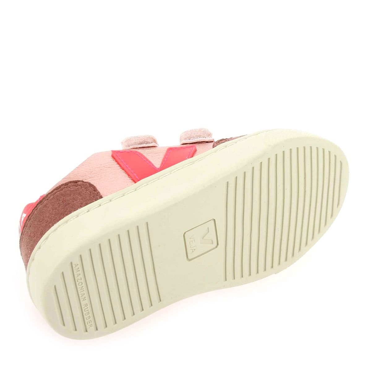 Veja  SMALL V12 VELCRO - Rose Fluo