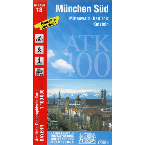München Süd 1 : 100 000 - Wanderkarte
