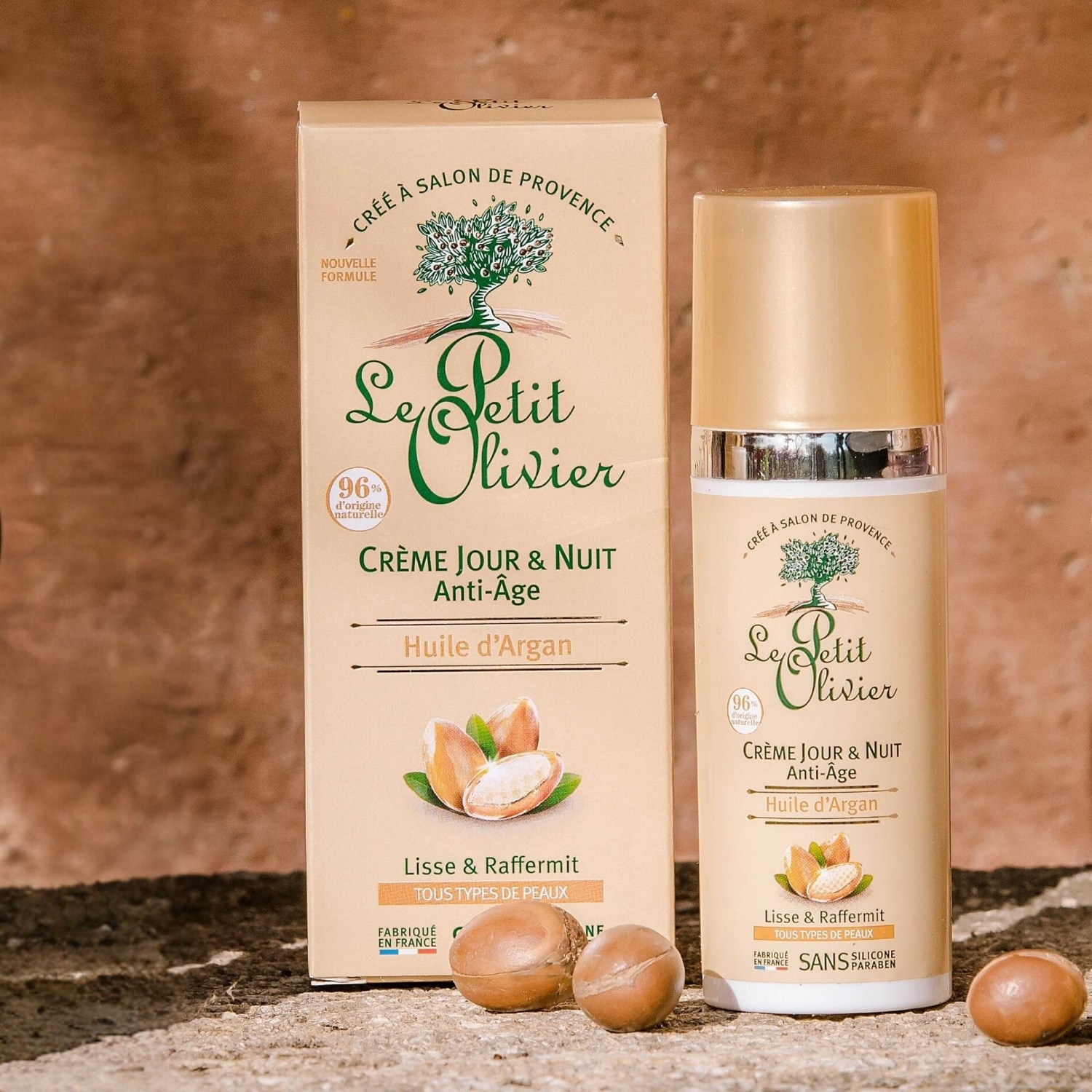 Crema de día y de noche antiedad Le Petit Olivier con aceite de argán