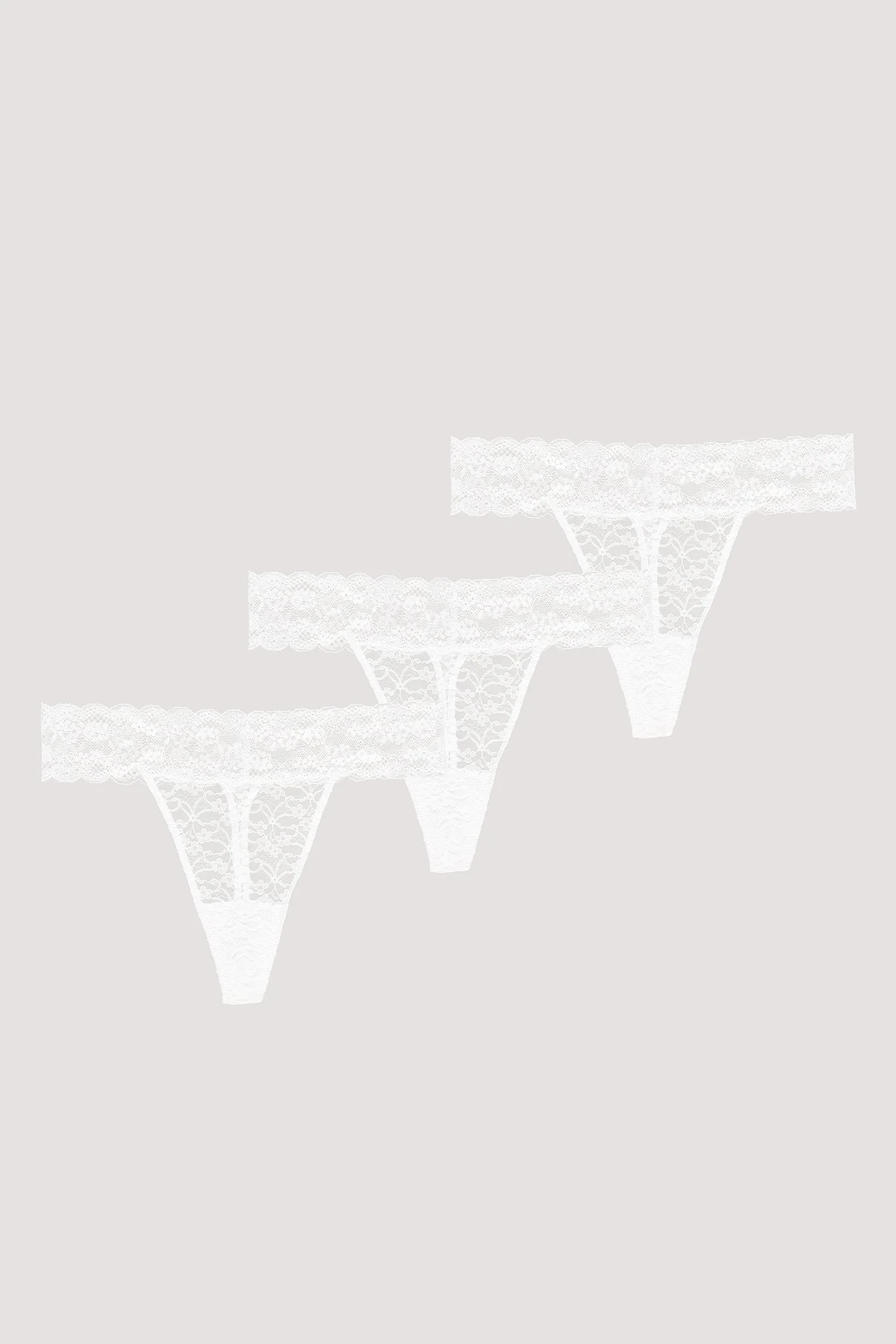 3er-Pack Strings mit Spitze