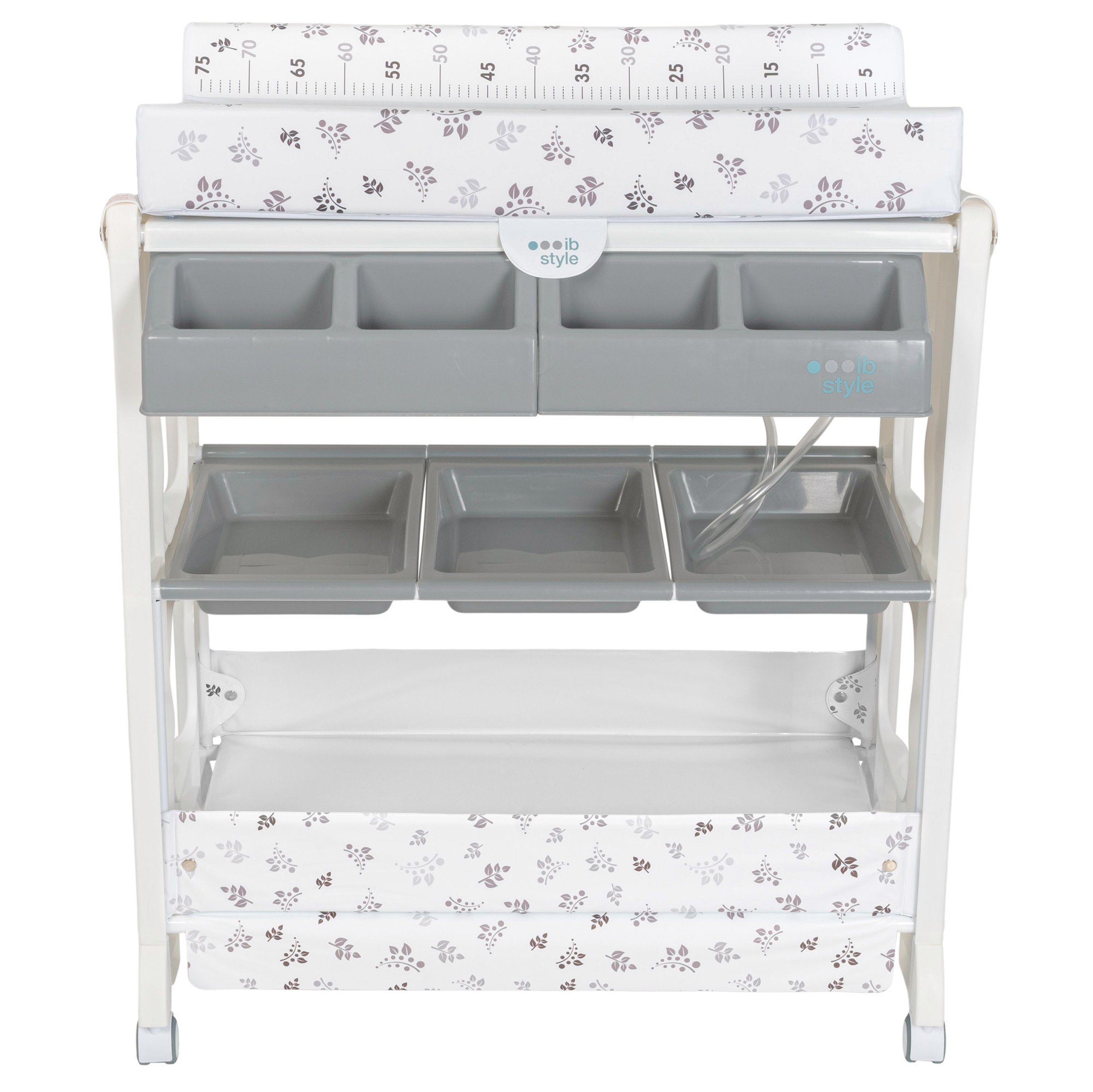 ib style Wickeltisch Isa Bade- & Wickelkombination rollbar Metric Giraffe, rollbare Wickelkommode, Wickelkombination mit Badewanne und Aufbewahrungsmöglichkeiten