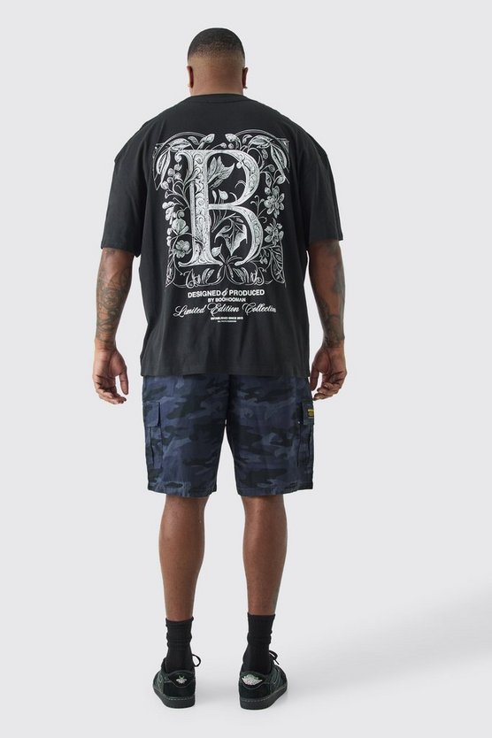 Plus Camouflage Twill Cargo-Shorts