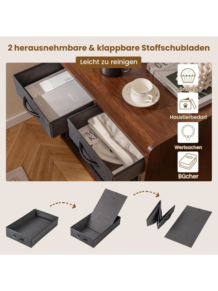 COSTWAY Hundekäfig Beistelltisch 2 in 1 in Braun günstig kaufen onesize