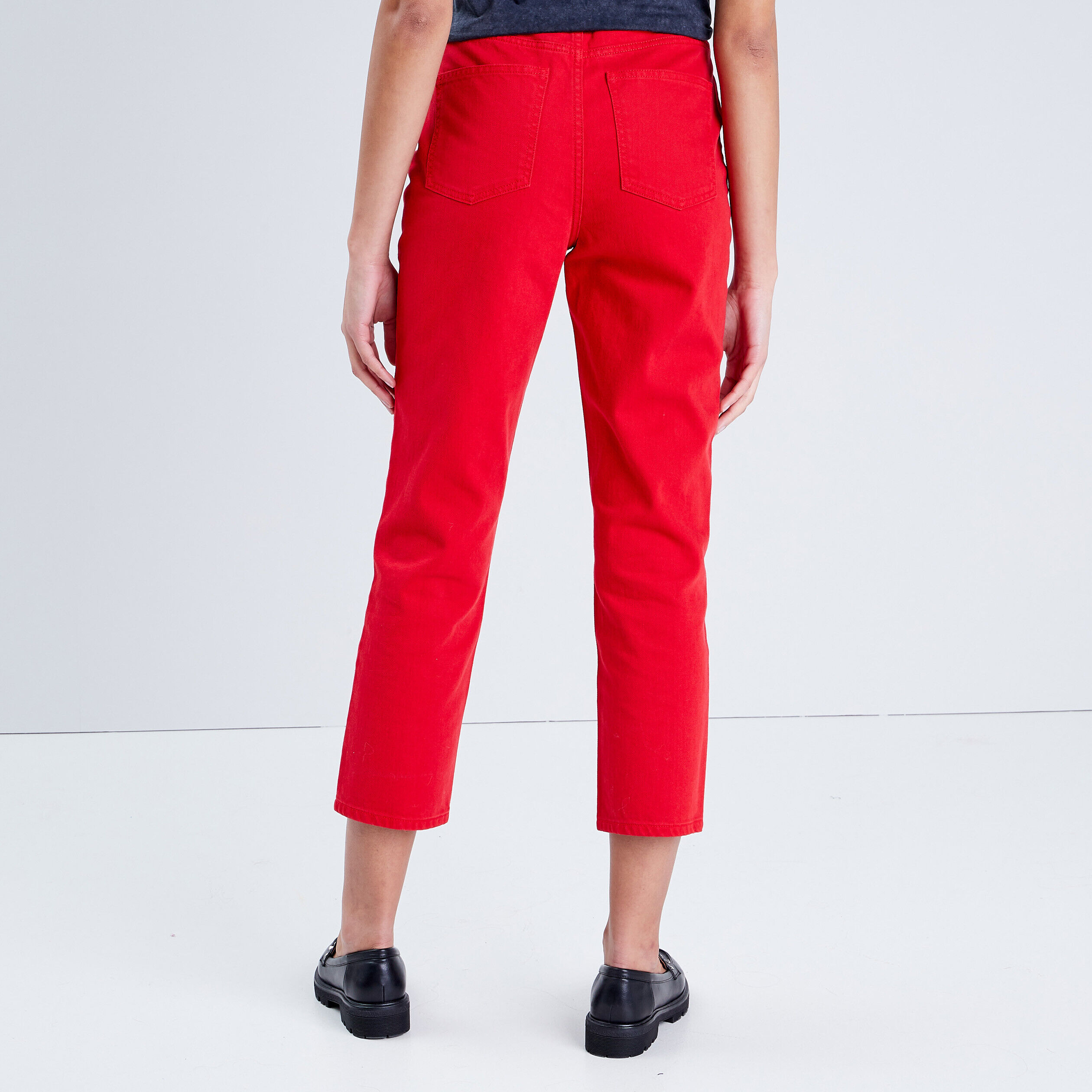 Jeans regular 7/8ème rouge femme | Cache Cache