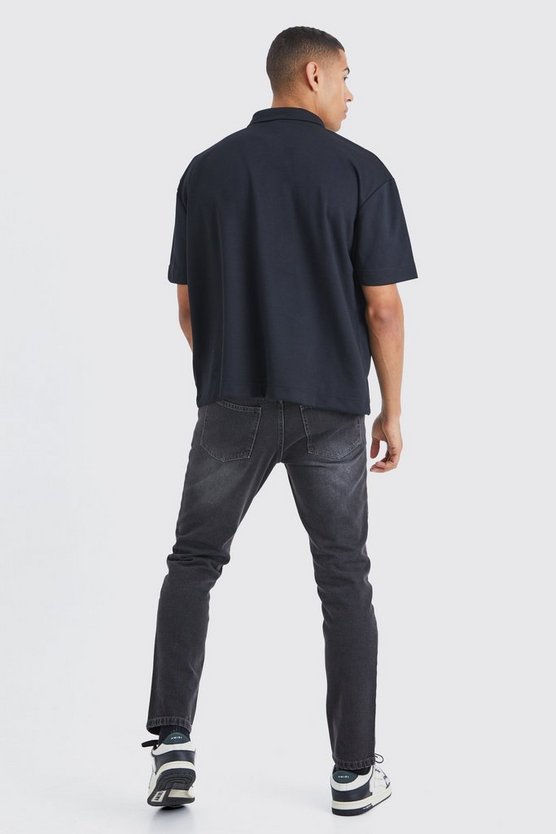 Oversize Poloshirt mit Taschen