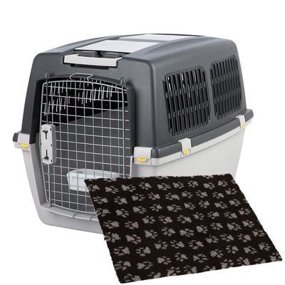 Trixie Transportbox Gulliver + Vetbed® Isobed SL Hundedecke Paw