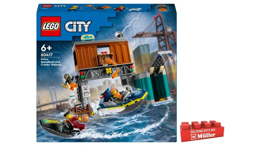 LEGO City 60417 Polizeischnellboot und Ganovenversteck