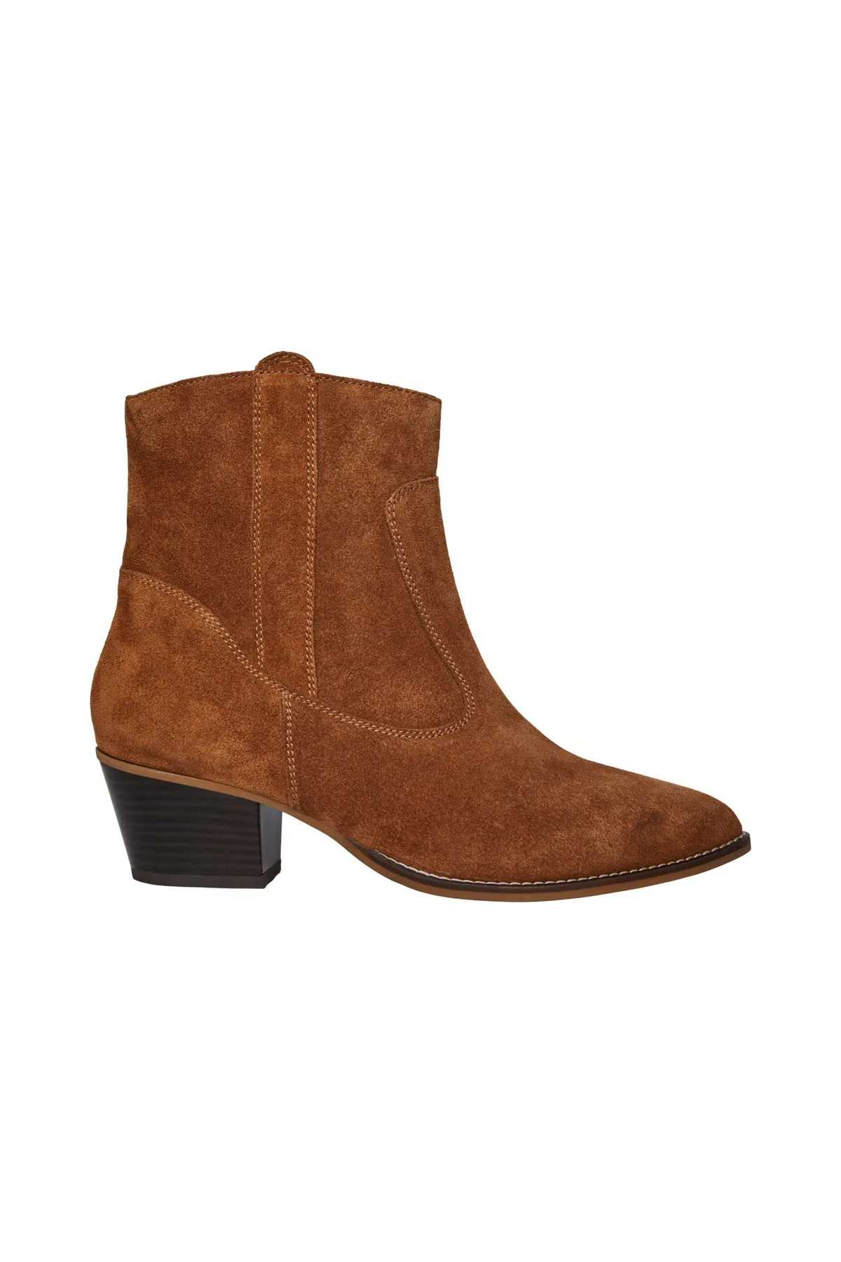 PIECES  Stiefelette - Orange - Blockabsatz