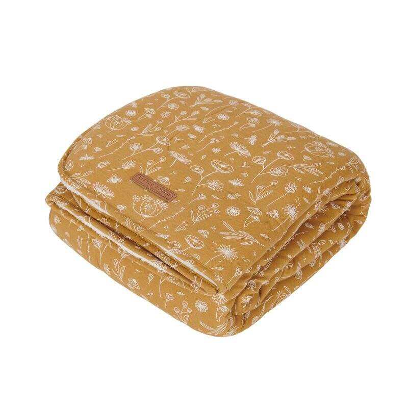 Couverture de lit bébé Wild flower ocre Little Dutch