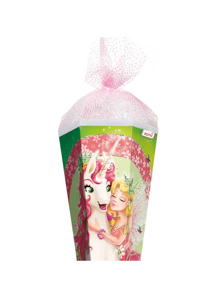 ROTH Schultüte groß Einhornglück 85 cm, Glitter und Glitzerborte in Bunt günstig kaufen onesize