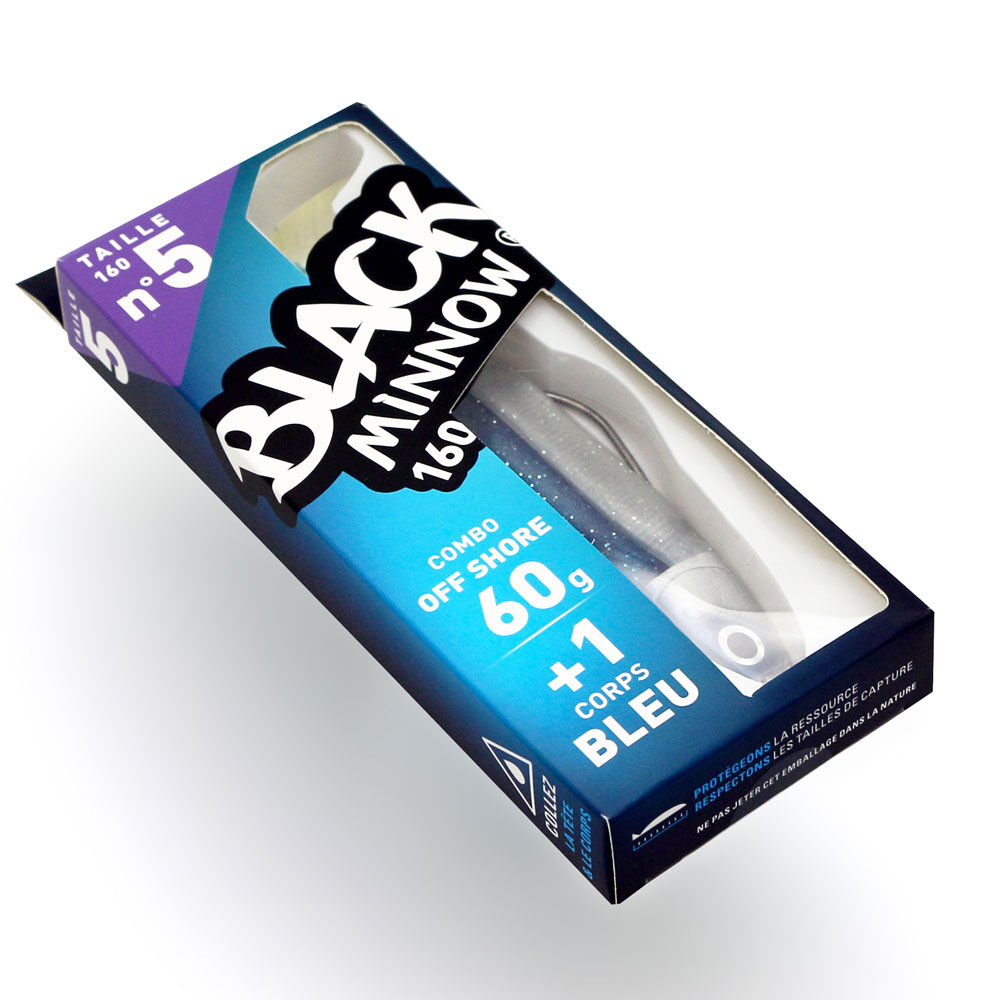Leurre Souple Shad Finish Combo Black Minnow 160 Off Shore 16cm, 60g