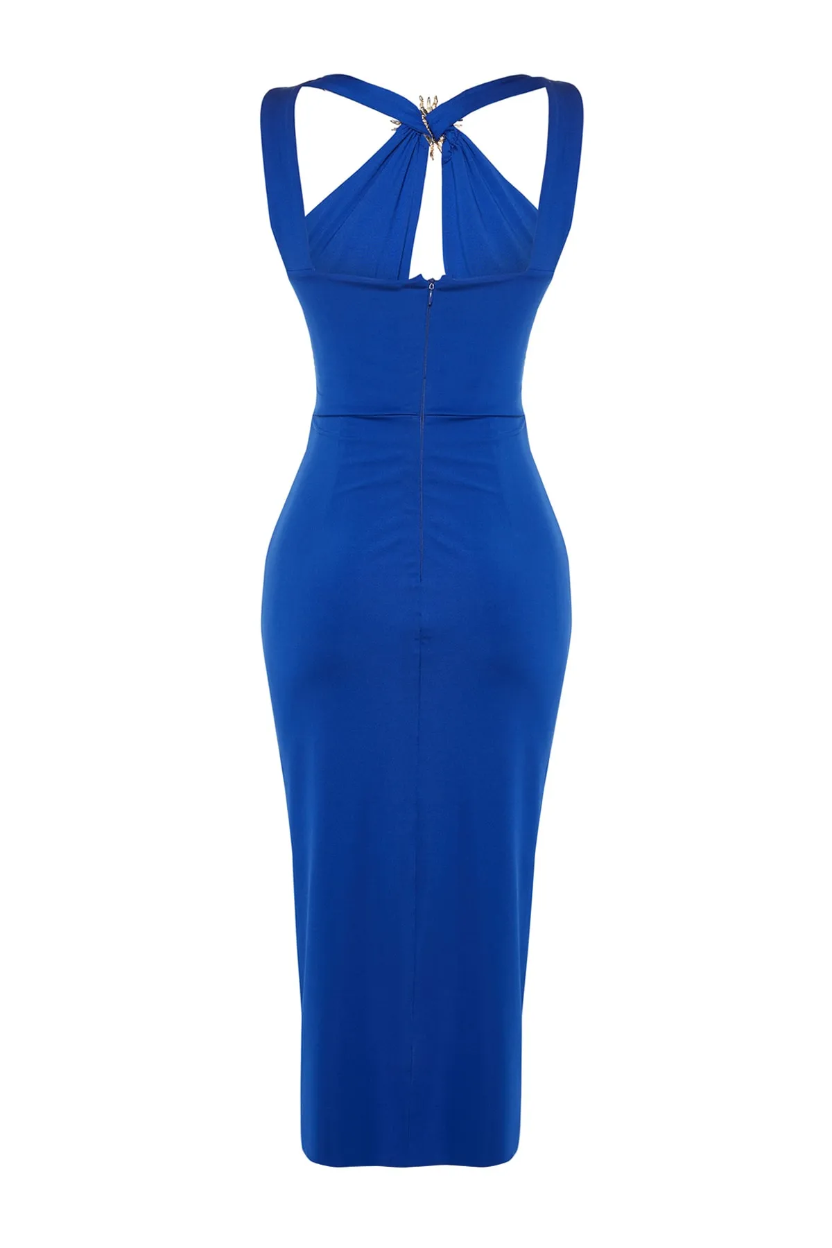 Trendyol Collection  X Zeynep Tosun Saks Sun Accessoire Kleid mit detailliertem Ausschnitt TCLSS23EL00025