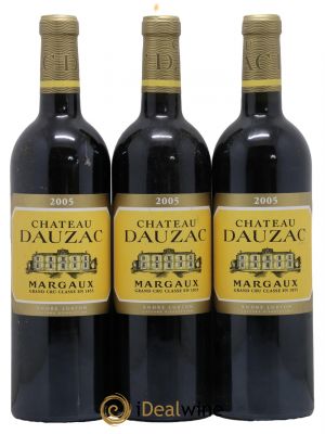 Château Dauzac 5ème Grand Cru Classé  2005 - Lot de 3 Bouteilles