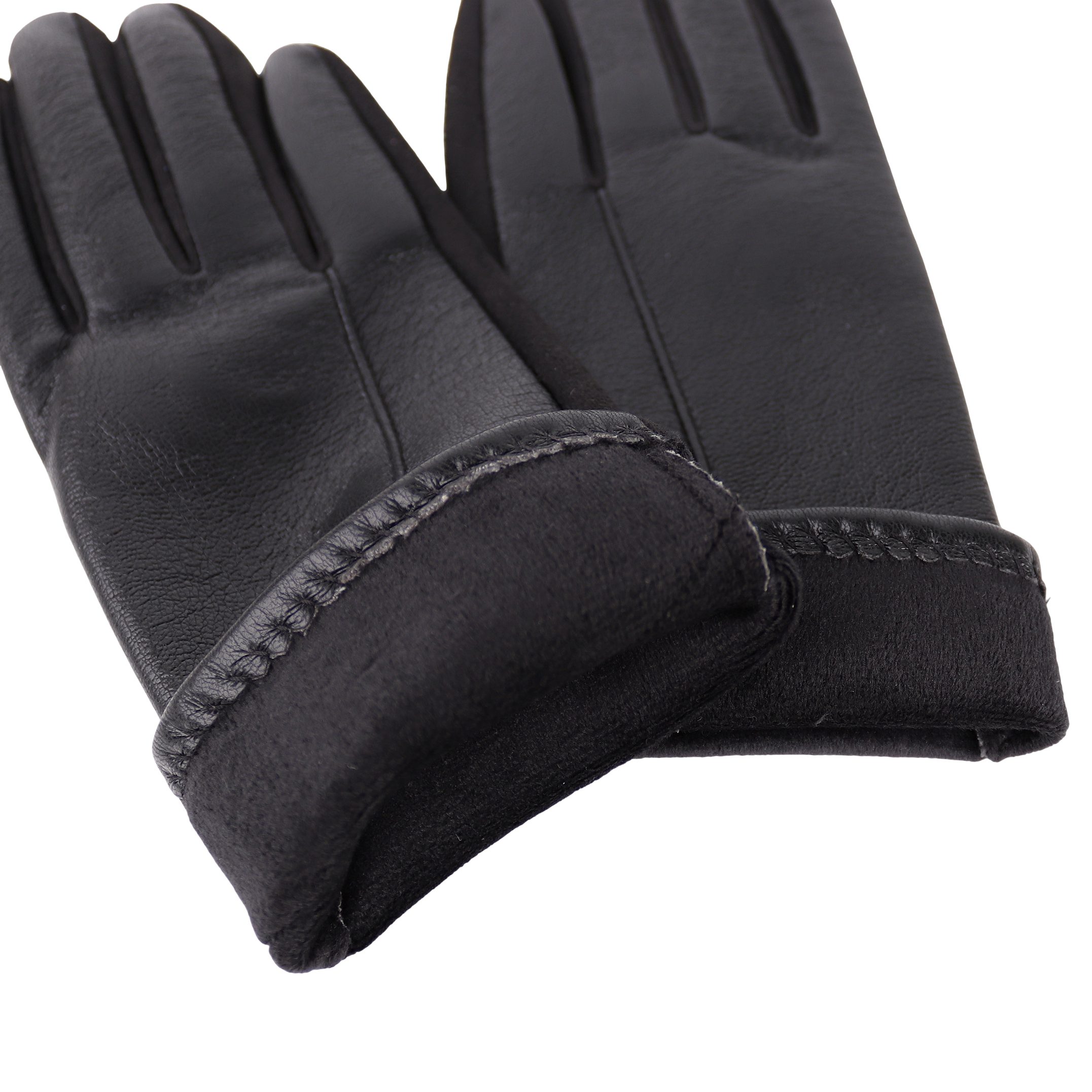 MIRROSI Lederhandschuhe Damen Touchscreen Handschuhe gefüttert Warm ONESIZE aus Veganleder sehr weich und warm ideal für Herbst oder Winter