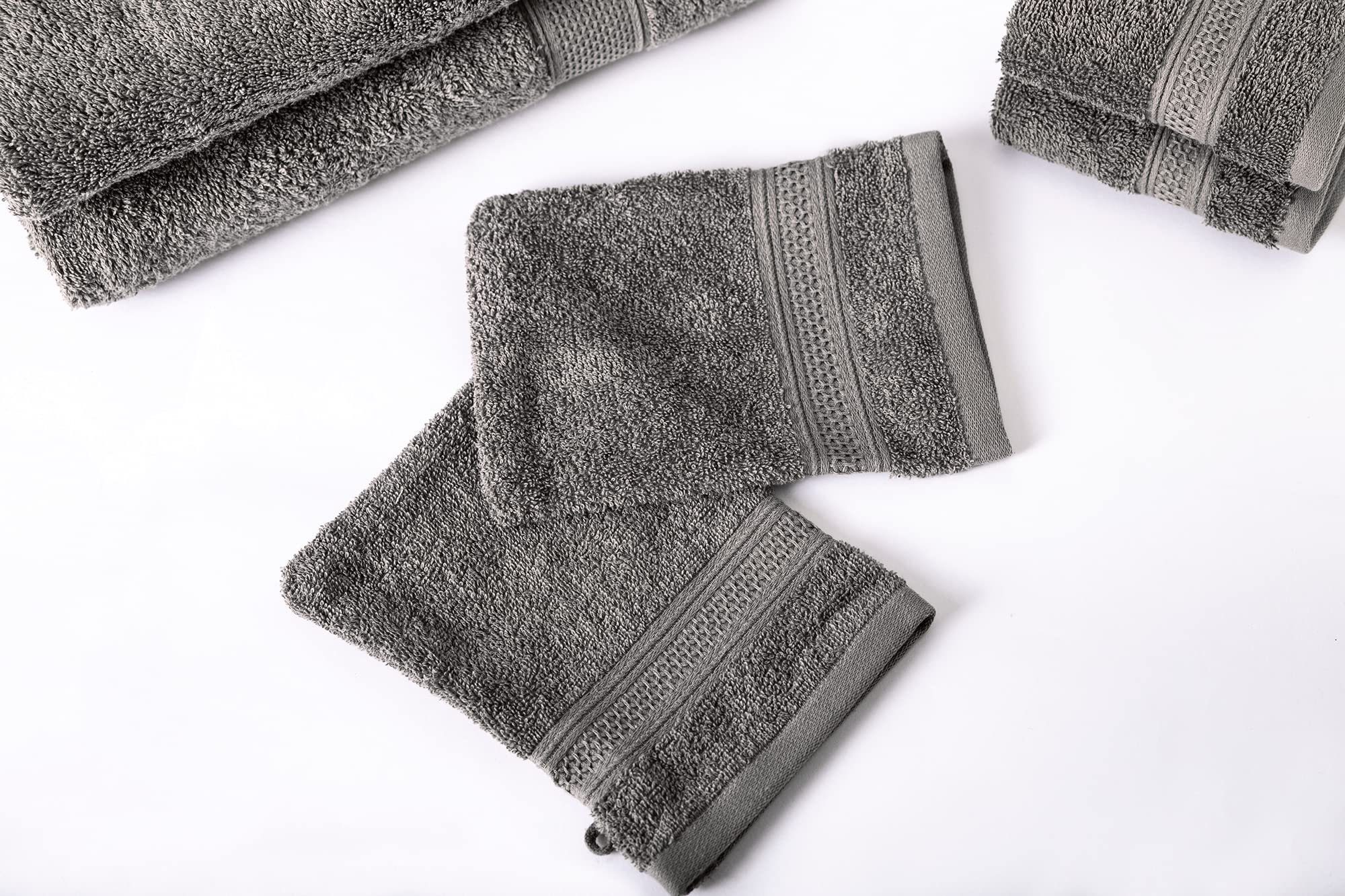 Komfortec Seiftuch Waschhandschuhe Set aus 100% Baumwolle (Packung, 2-tlg., 16x21 cm), Weich, Leich, Frottee, Schnelltrocknend