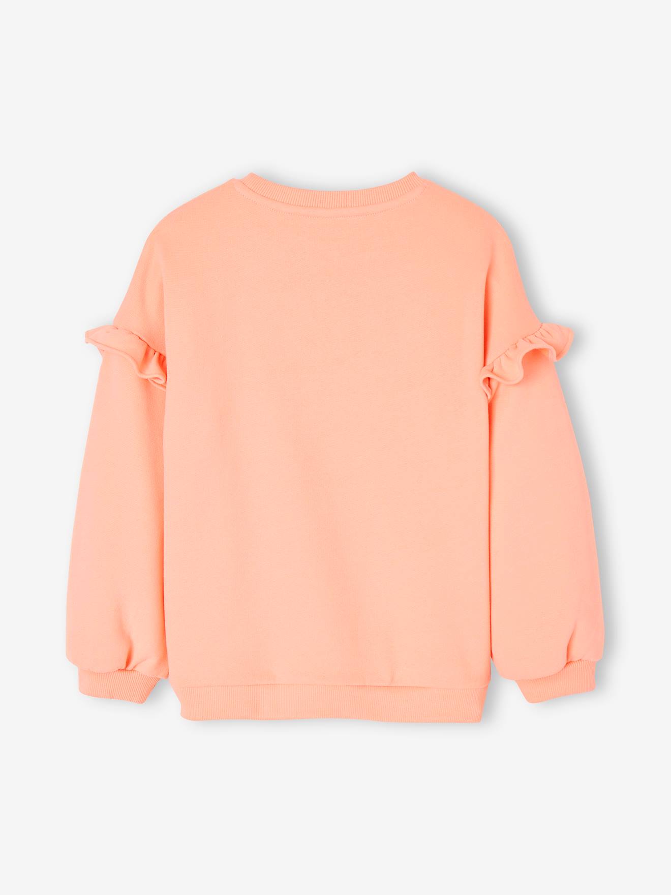 Vertbaudet Mädchen Sweatshirt SUPER mit Volants, personalisierbar Oeko-Tex - rost