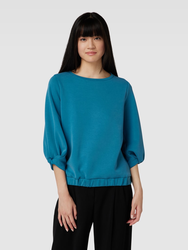 Sweatshirt mit elastischen Abschlüssen in aqua blau