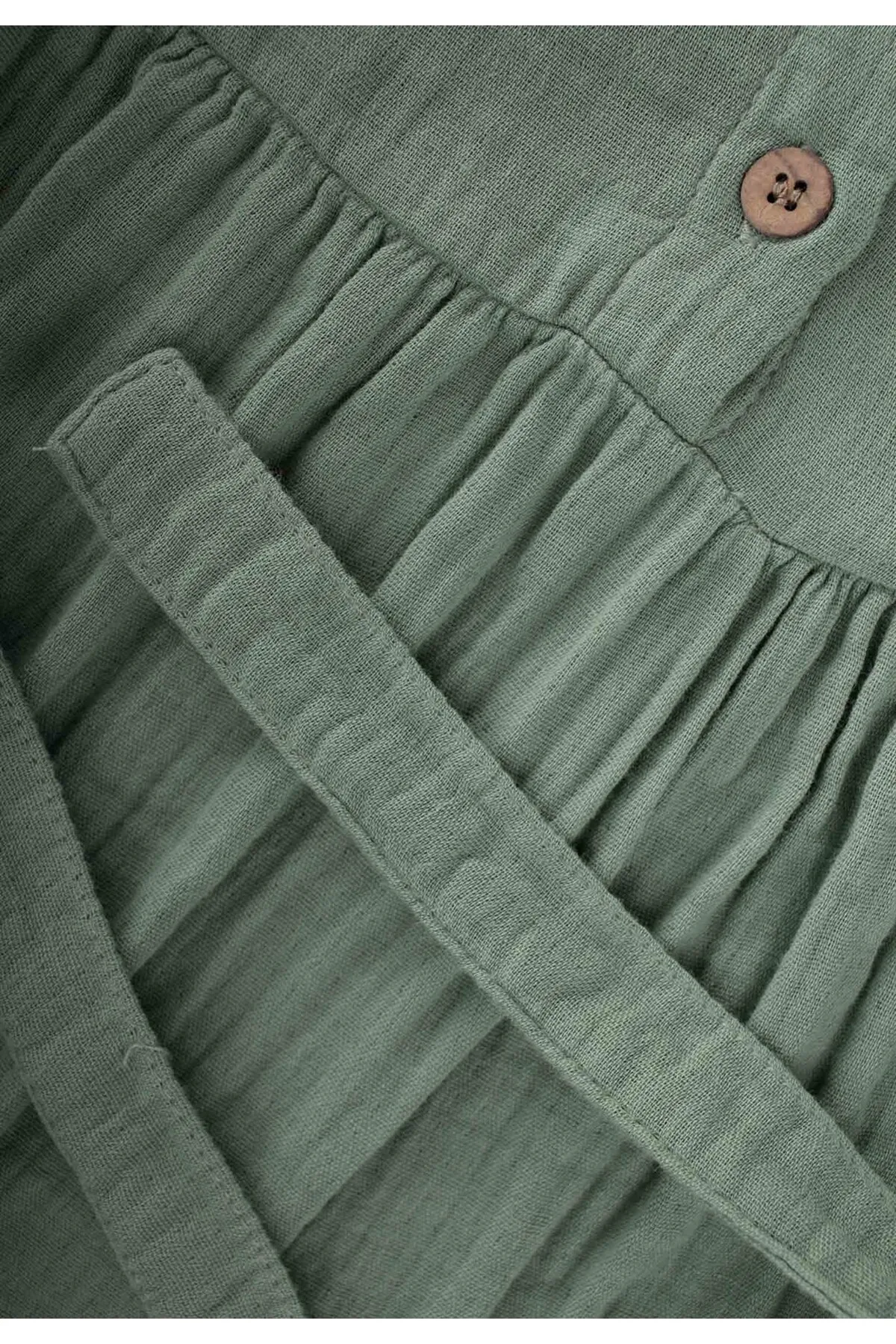 Cigit  Musselinkleid mit Rüschendetail, 2–8 Jahre, Grün