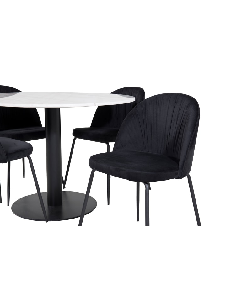 ebuy24 Essgruppe Estelle 80 (5-teilig) Schwarz 106 x 106 cm günstig kaufen onesize